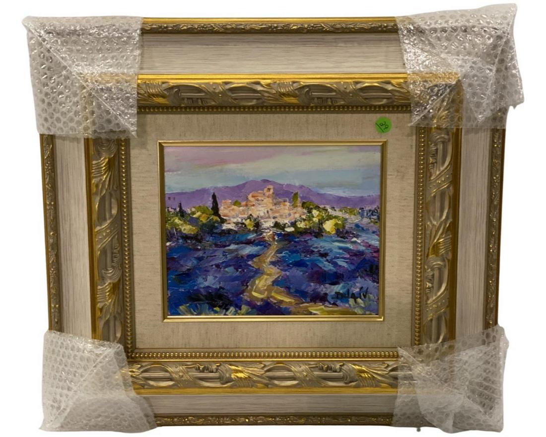 Signed Duaiv Oil Painting on Canvas Le Chemin Des Lavandes (1 of 4)