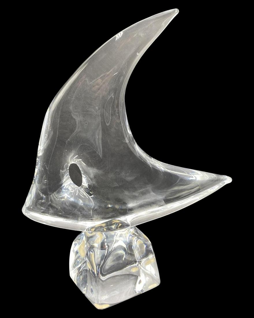 Signed Daum France Crystal Fish Sculpture (1 of 2)