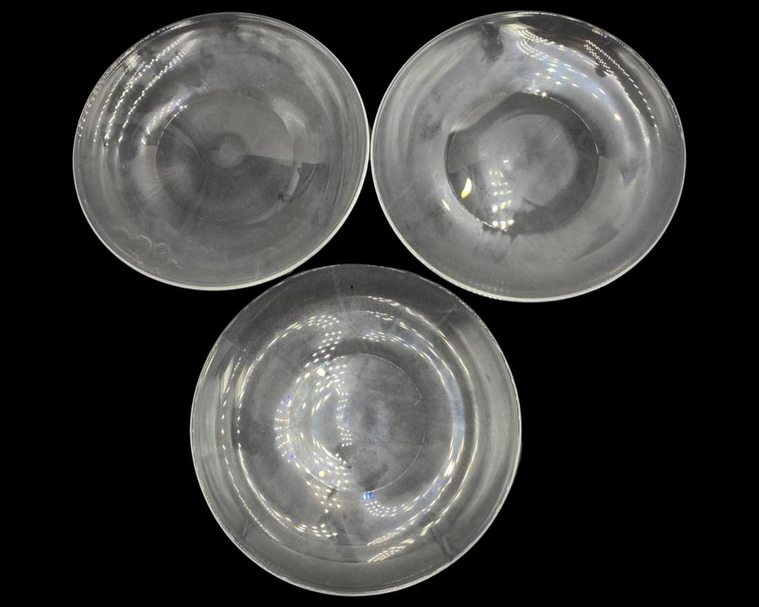 Lot of Nine Steuben Clear Glass Plates (1 of 2)