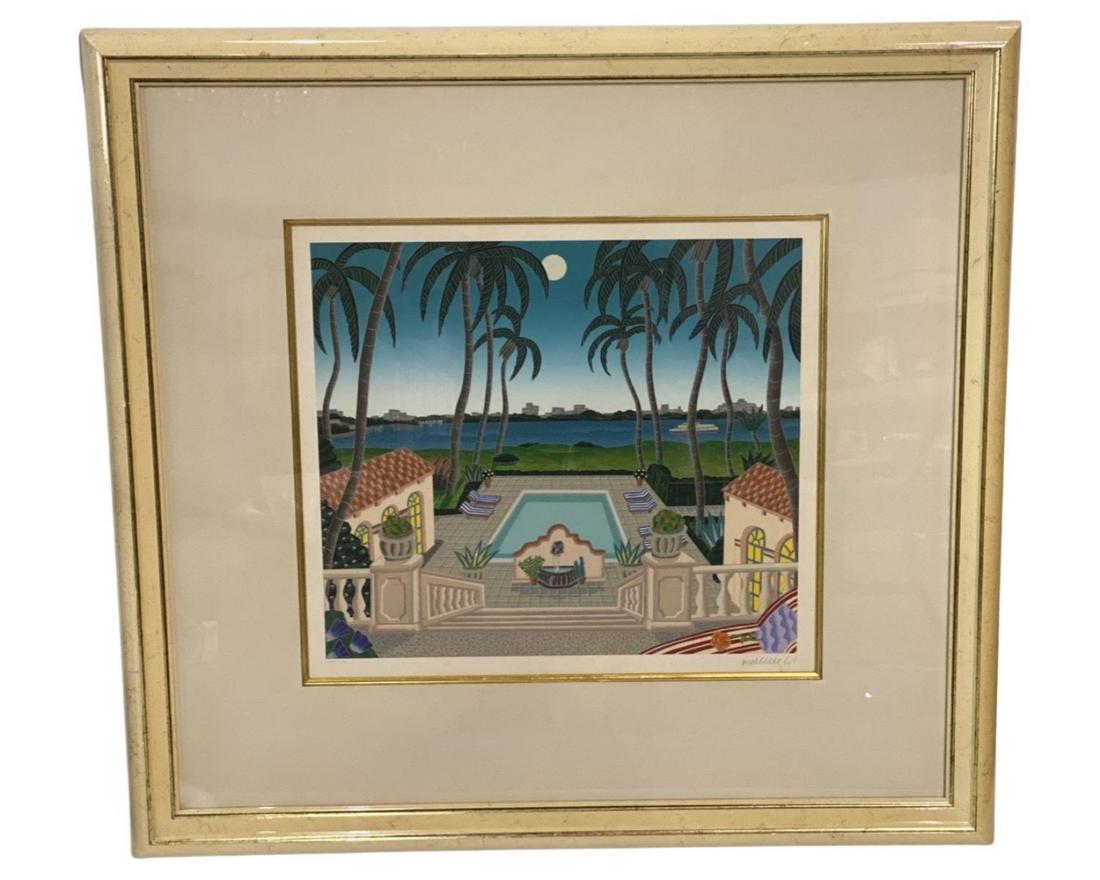 Signed Thomas Mcknight Limited Edition Serigraph in Color Mar A Largo (1 of 4)