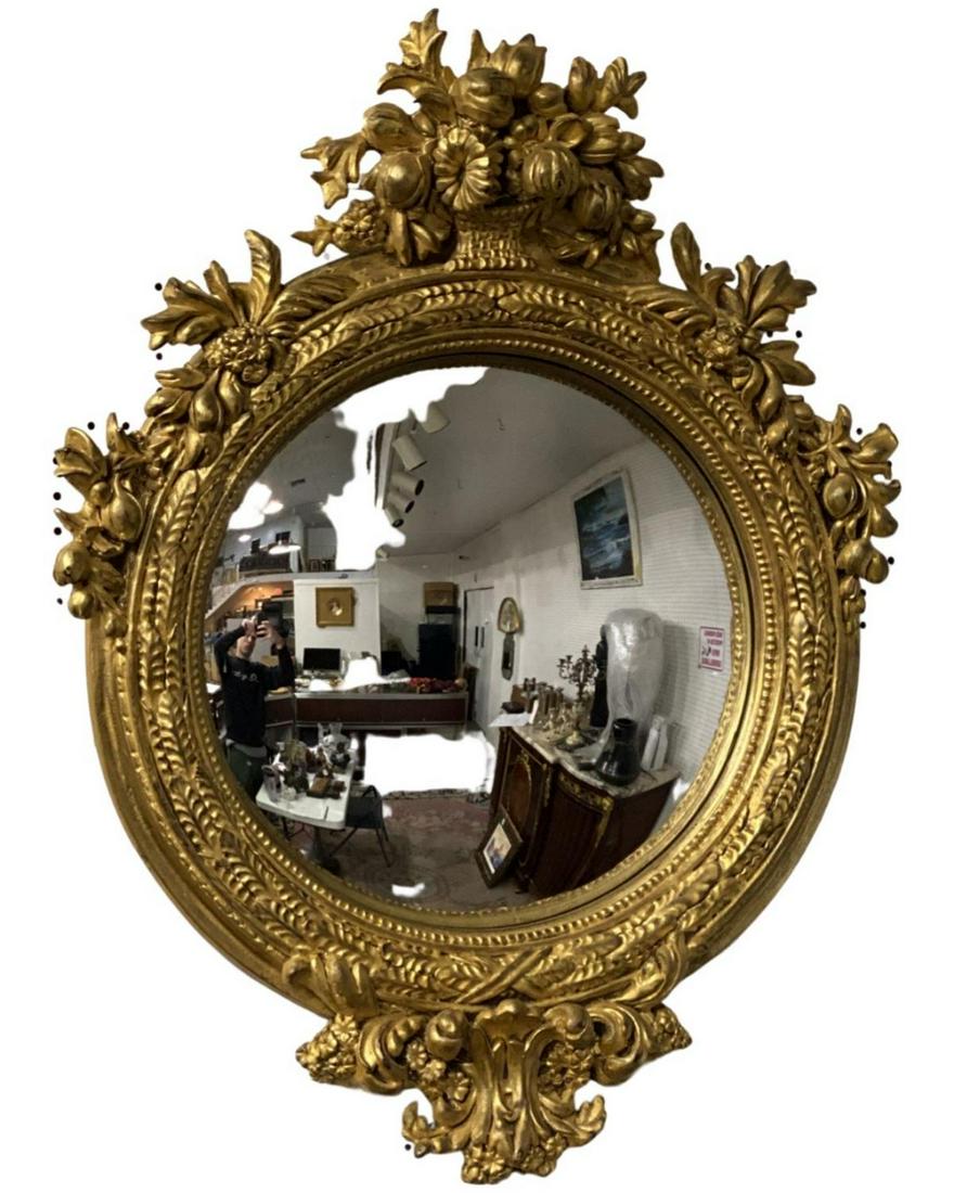 American Hand Carved Gold Leaf Mirror (1 of 1)
