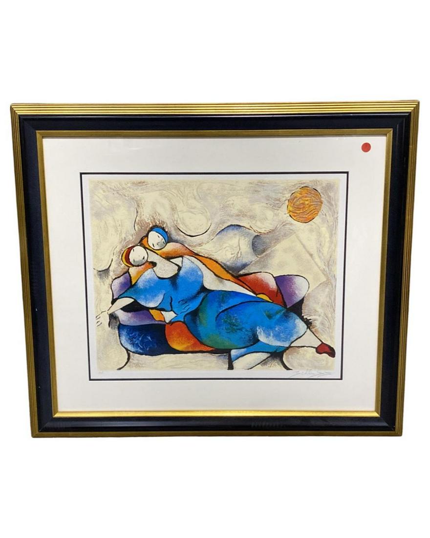 Signed David Schluss (Israeli/American, b. 1943) Serigraph in Color on Wove Paper Relaxtion (1 of 3)