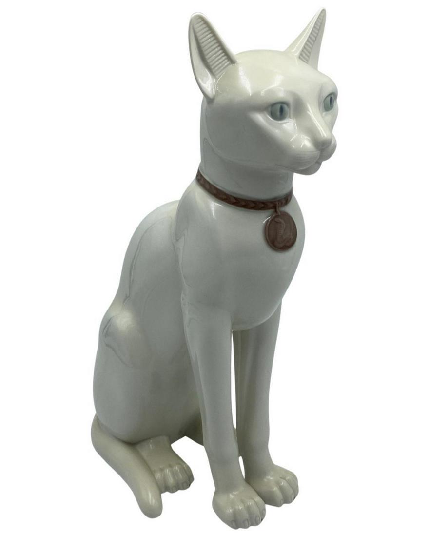 Lladro Porcelain Gloss Egyptian Cat Sculpture (1 of 2)