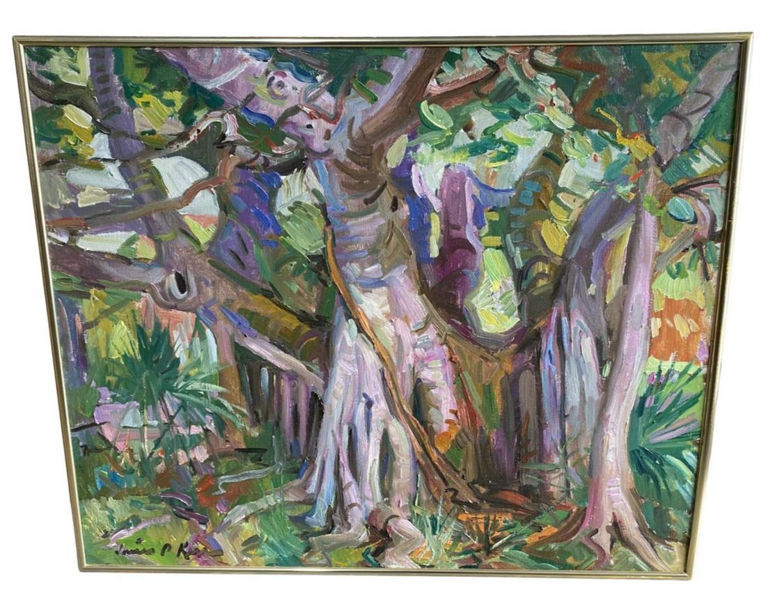 Signed James P. Kerr (American b. 1953) Oil Painting on Canvas The Old Banyon (1 of 2)