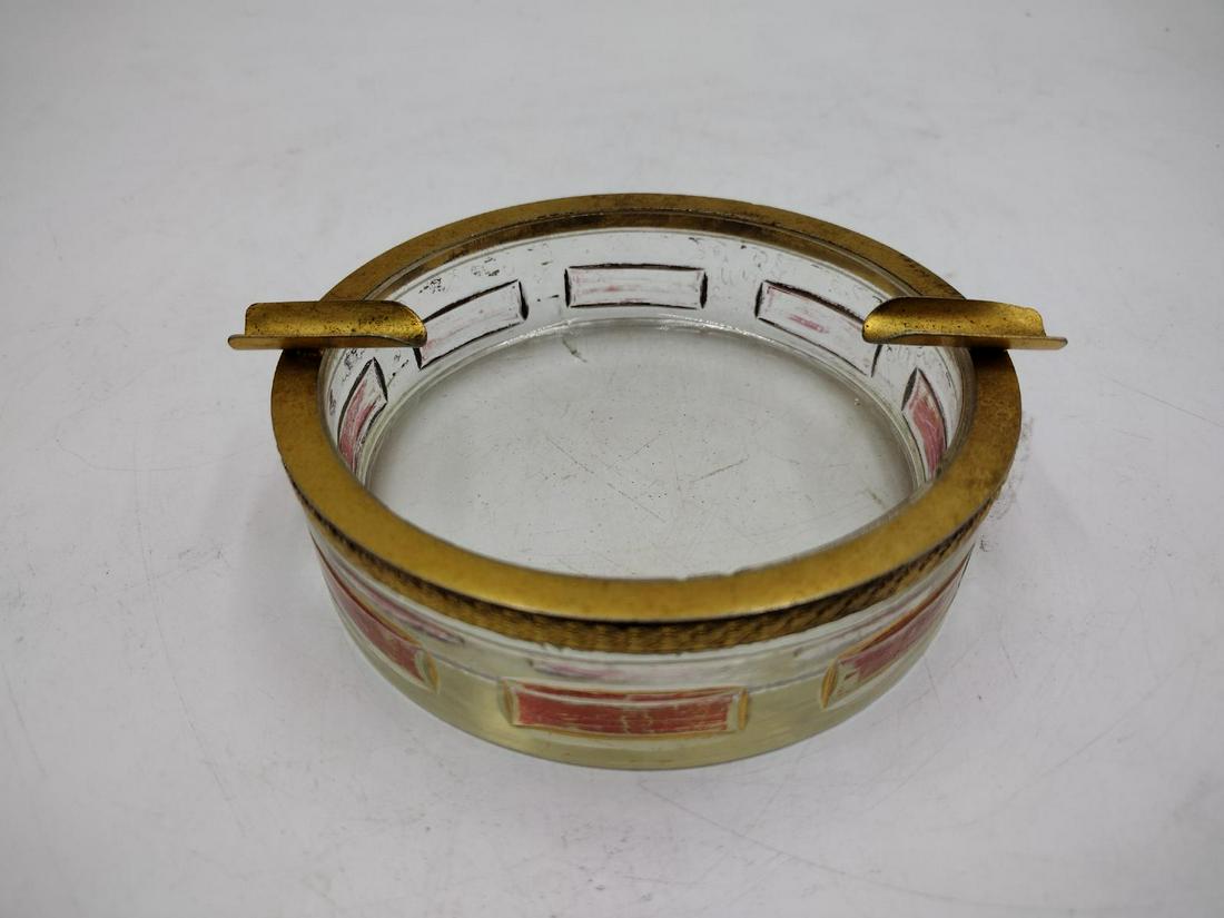 Antique Moser French Glass Gilt Bronze Mounted Ashtray (1 of 2)