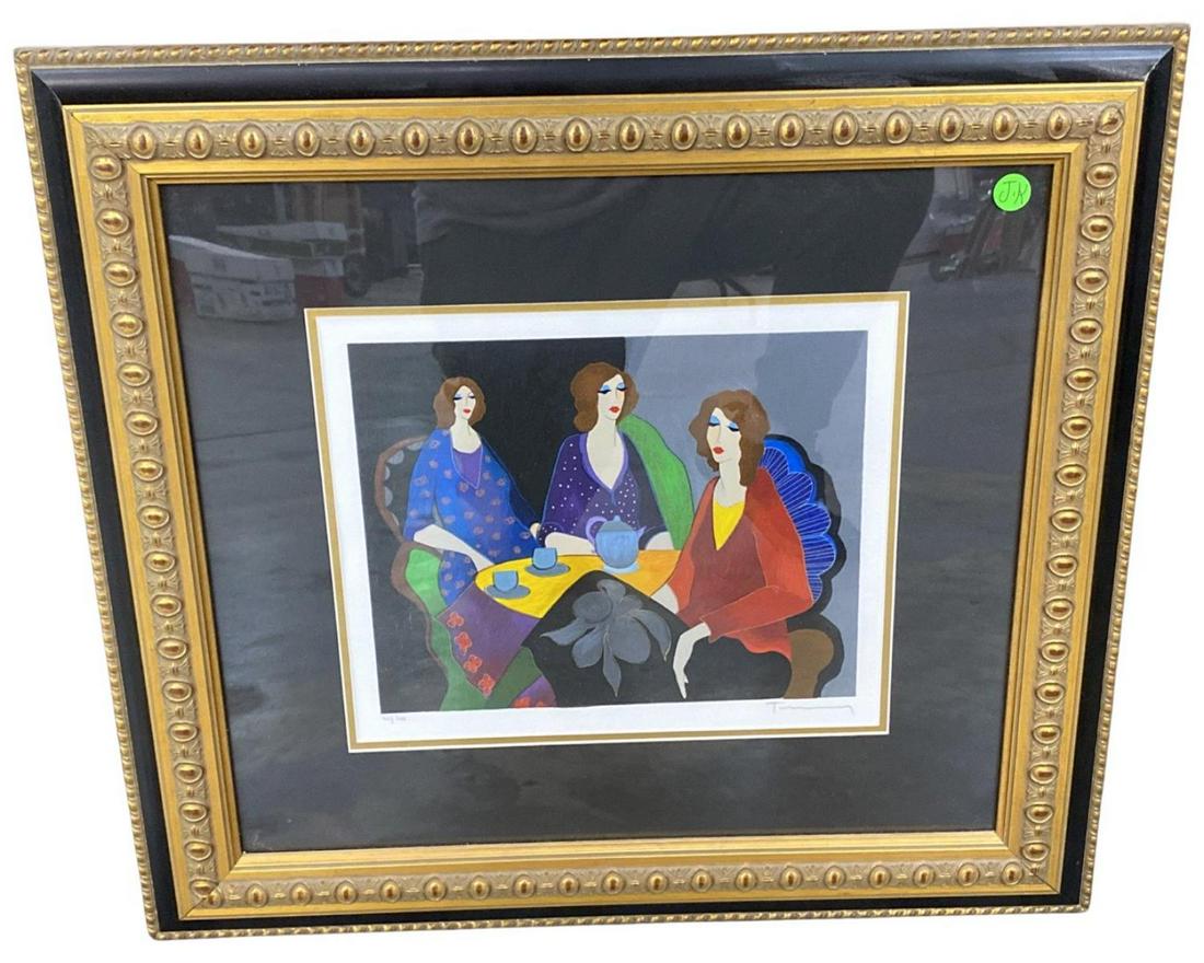 Signed Itzchak Tarkay (Israeli, 1935-2012) Limited Edition Serigraph in Color Magnolia Sisters (1 of 2)