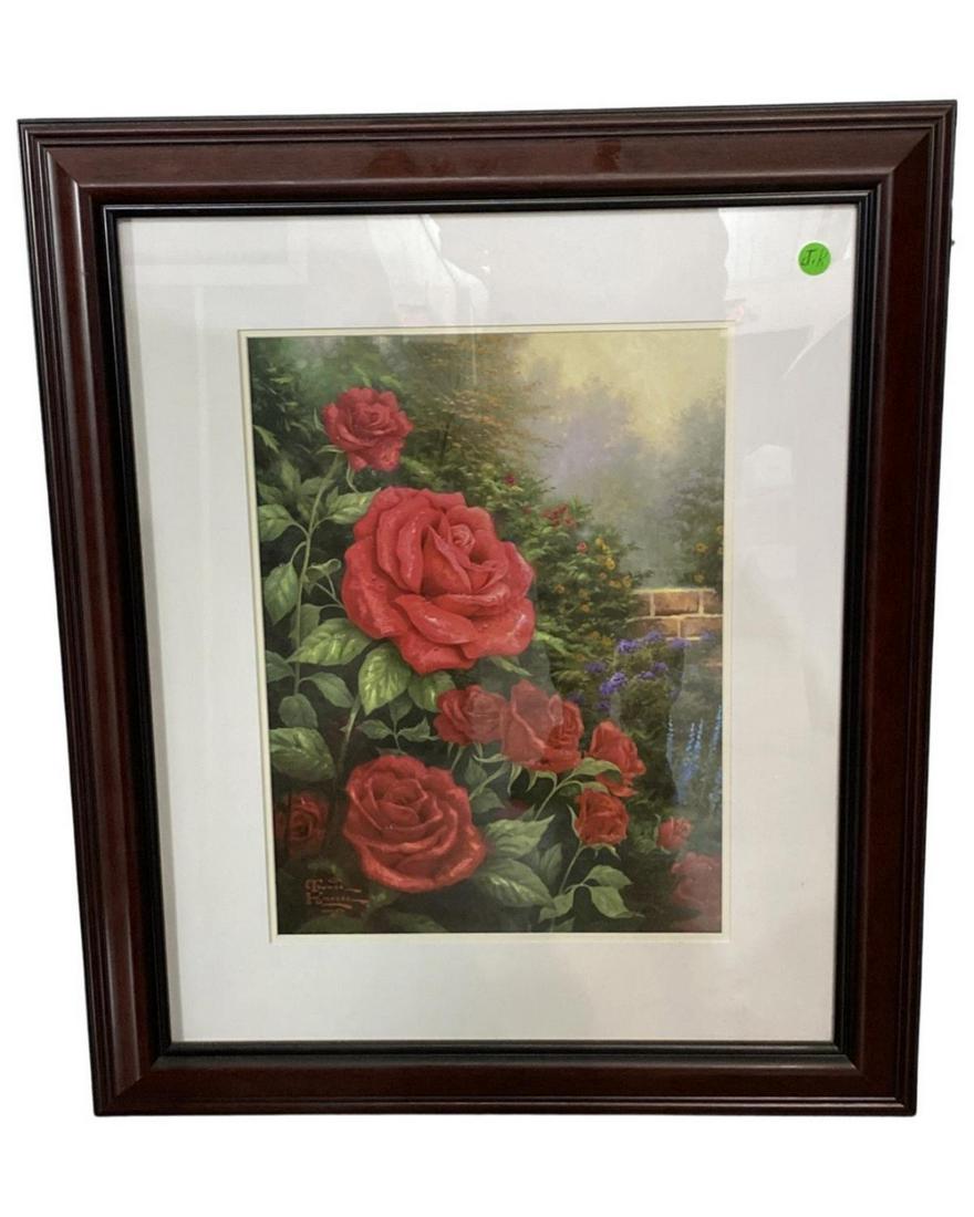 Signed Thomas Kinkade Limited Edition Lithograph a Perfect Red Rose (1 of 2)