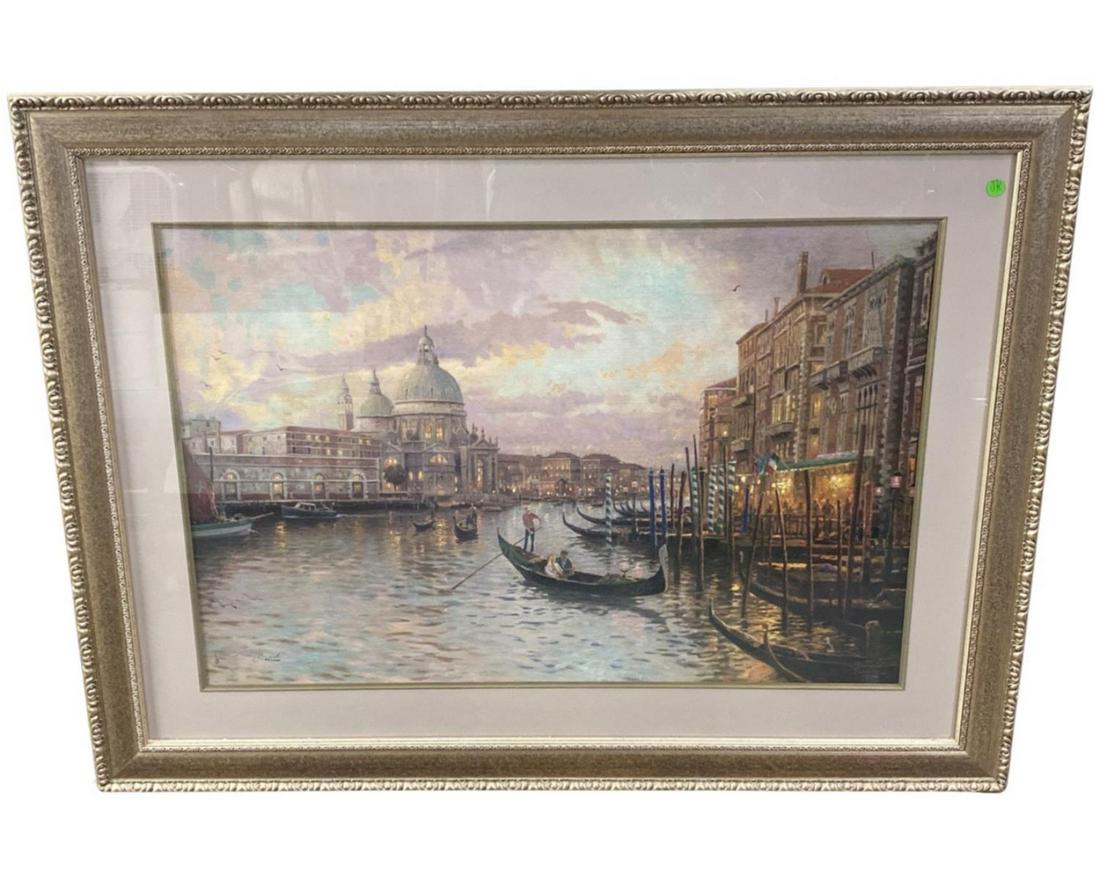 Signed Thomas Kinkade Limited Edition Giclee on Canvas Venice Sunset on the Grand Canal (1 of 2)
