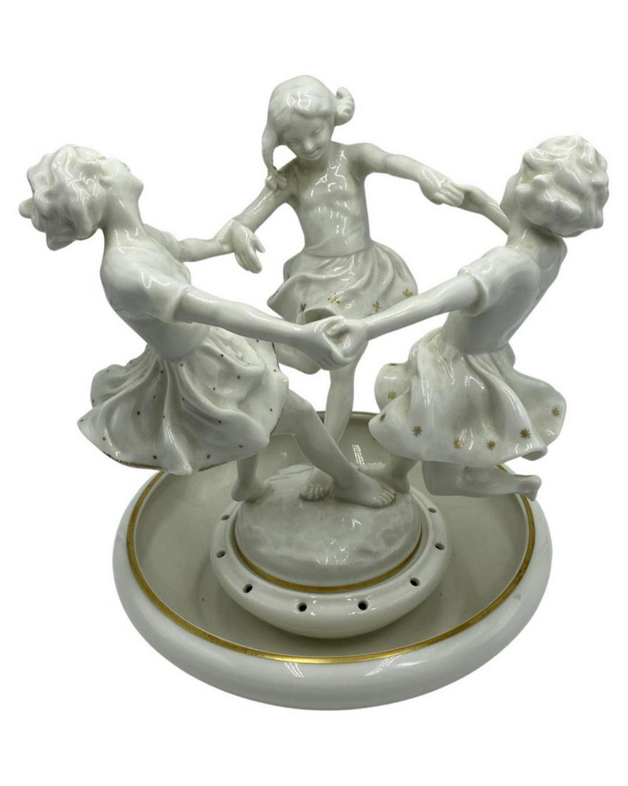 Lorenz Hutschenreuther German Porcelain Art Deco Dancing Girls Two Piece Console (1 of 2)
