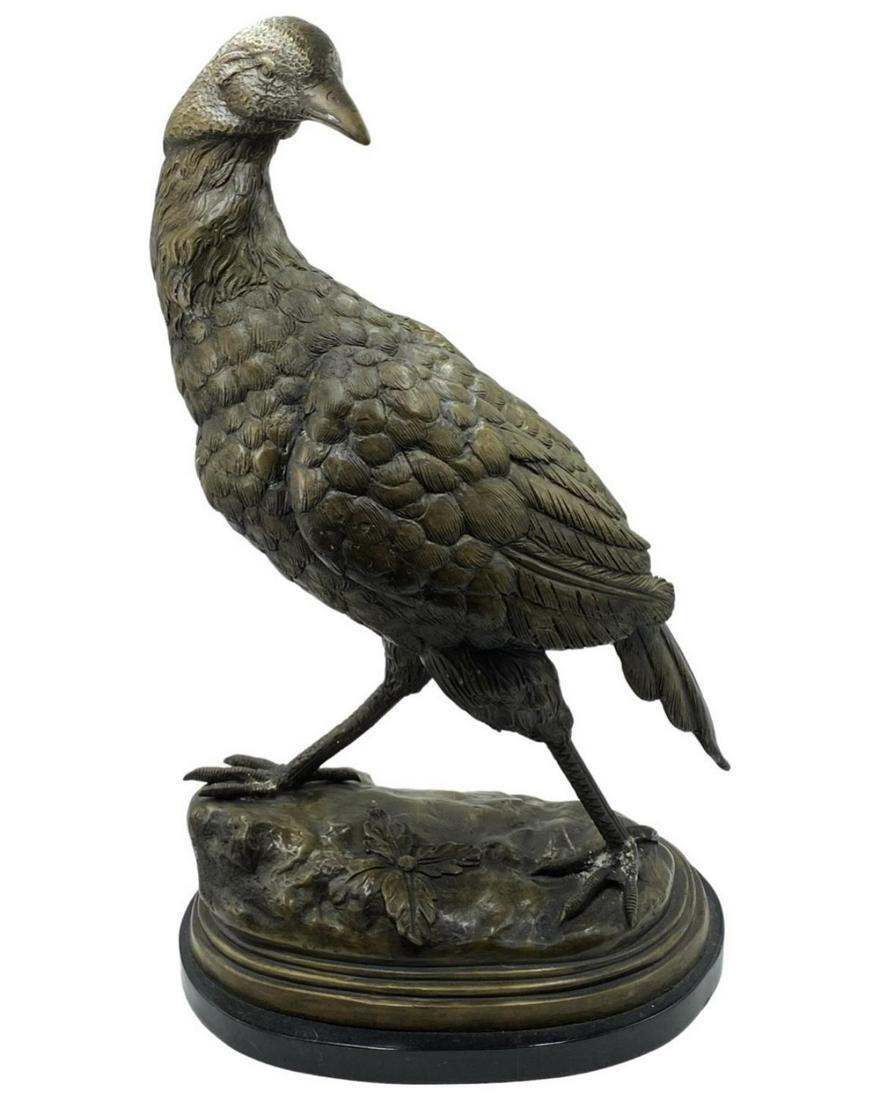 After Jules Moigniez (French, 1835-1894) Bronze Bird Sculpture on Black Marble Base (1 of 2)