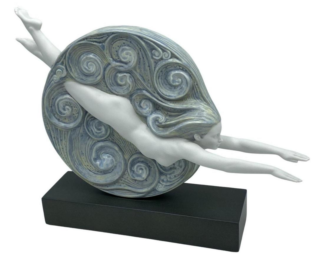 Lladro Porcelain Curiositas Figurine on Wood Base (1 of 2)