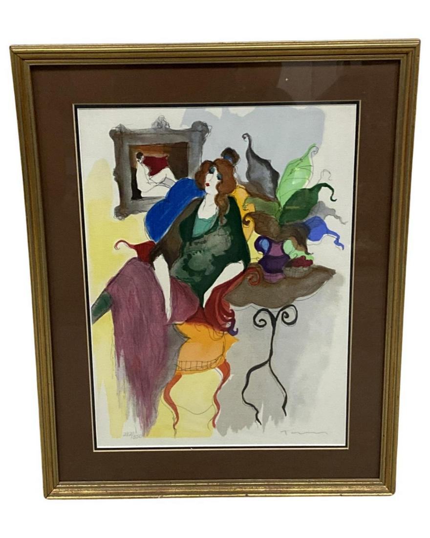 Signed Itzchak Tarkay (Israeli, 1935-2012) Limited Edition Serigraph on Paper Ellie (1 of 2)