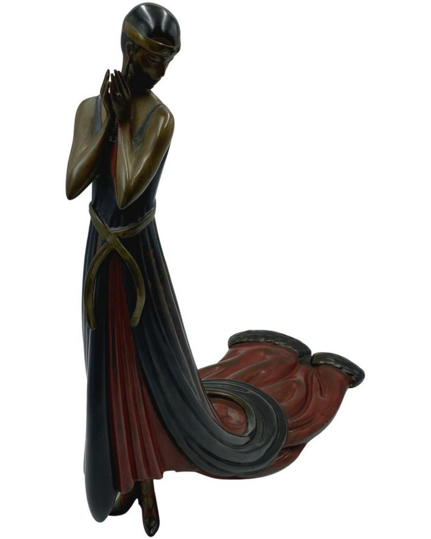 Signed Erte (French/Russian, 1892-1990) Cold Painted Bronze Sculpture Splendor (1 of 3)