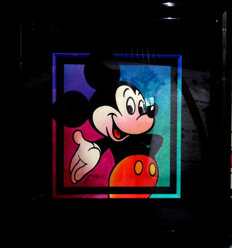 Peter Max Lithograph of Mickey Mouse: Peter Max lithograph of Mickey Mouse. Signed on the lower left. Measures 19" X 16 1/2" not including frame. For Domestic and international shipping quotes please email Ryan@eagleshippingcenter.com or