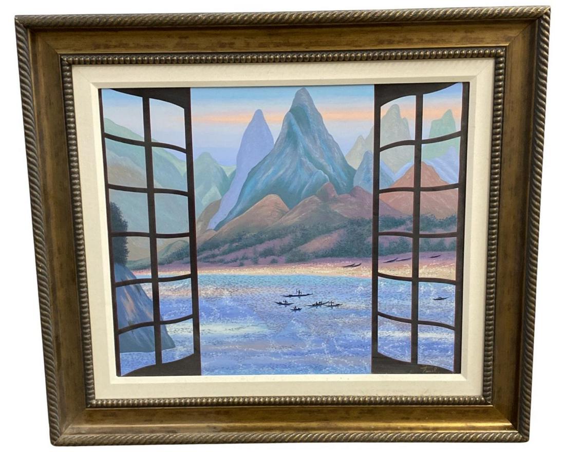 Signed Francois Fanch Ledan (French b. 1927) Limited Edition Serigraph in Color with Hand (1 of 3)