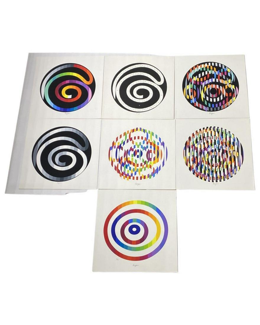 Signed Rare Yaacov Agam (Israeli b. 1928) Message of Peace Original Portfolio Case Suite of 7 (1 of 3)