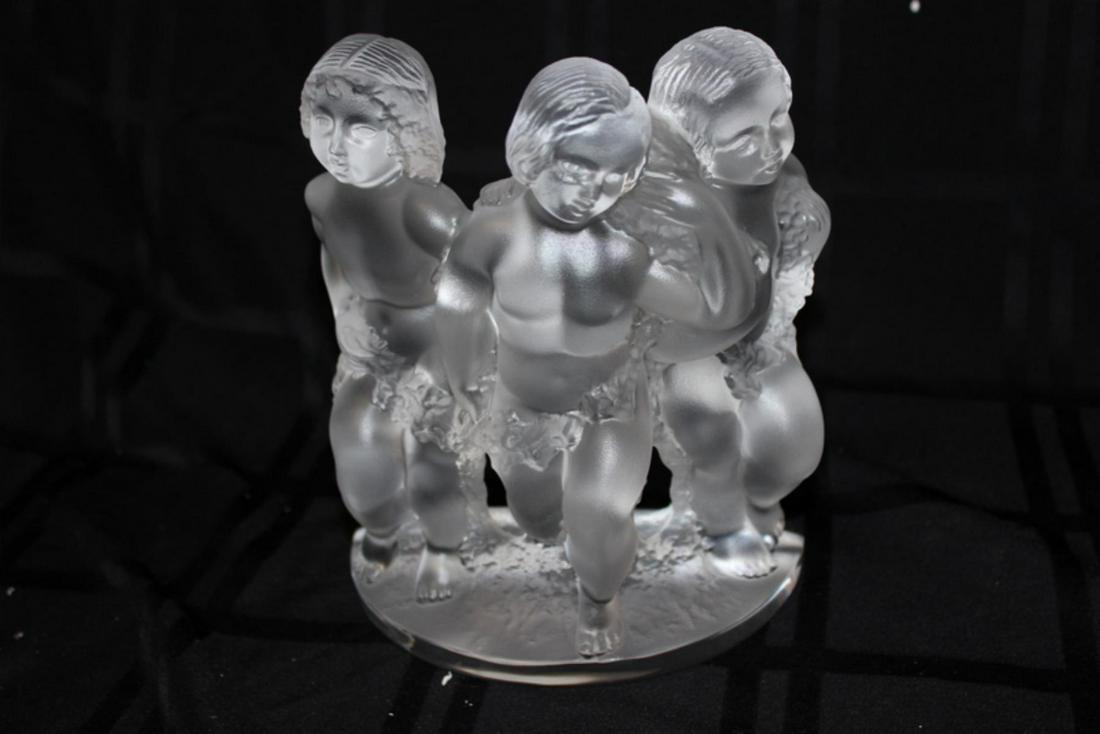 Lalique "Luxembourg" Frosted Crystal Trio Cherubs (1 of 7)