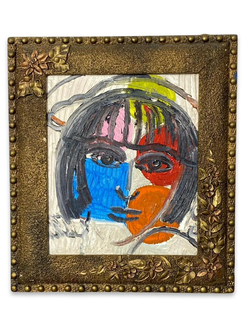 Signed Hunt Slonem (American b. 1951) Oil Painting on Board The Countess 1996 (1 of 3)