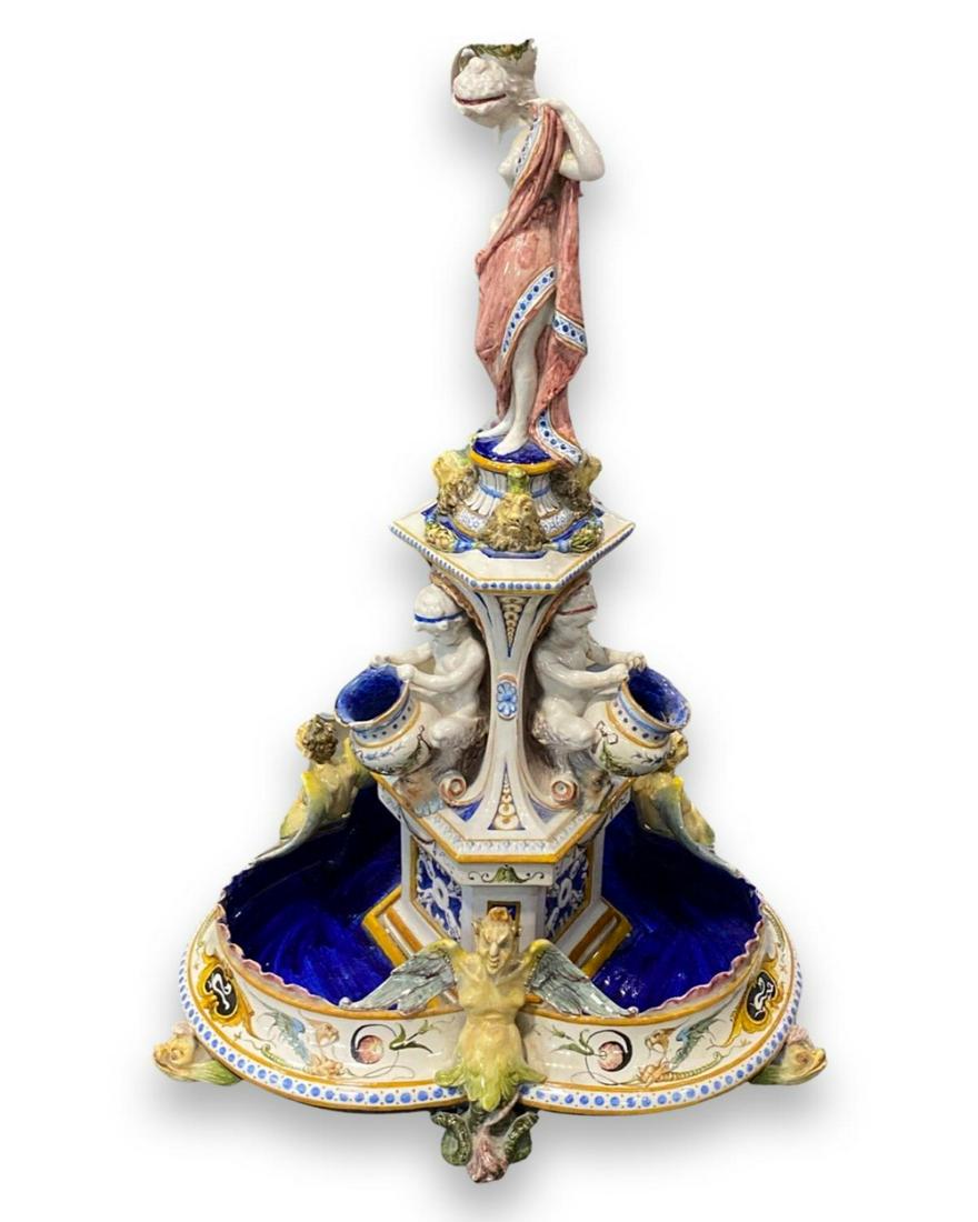 Italian Majolica Figural Centerpiece Fountain (1 of 2)