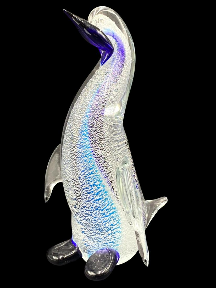 Murano Art Glass Penguin Figure: Murano Art Glass Penguin Figure measures H: 8"