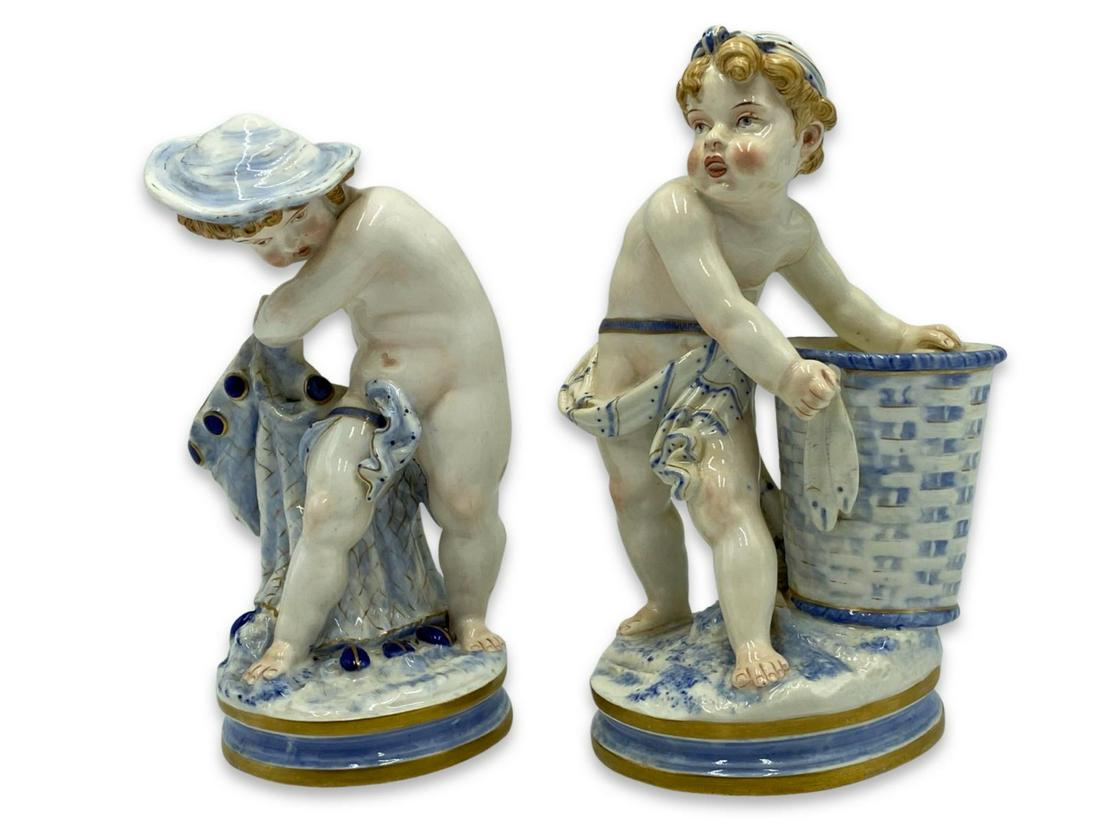 Pair of Royal Worcester Pocelain Figurines includes Boy & Girl (1 of 1)