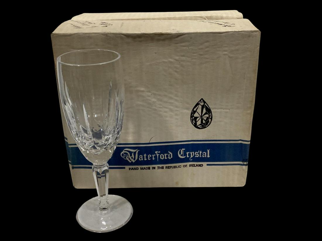 Lot of Six Waterford Crystal Kildare Champagne Glasses with Original Box (1 of 1)