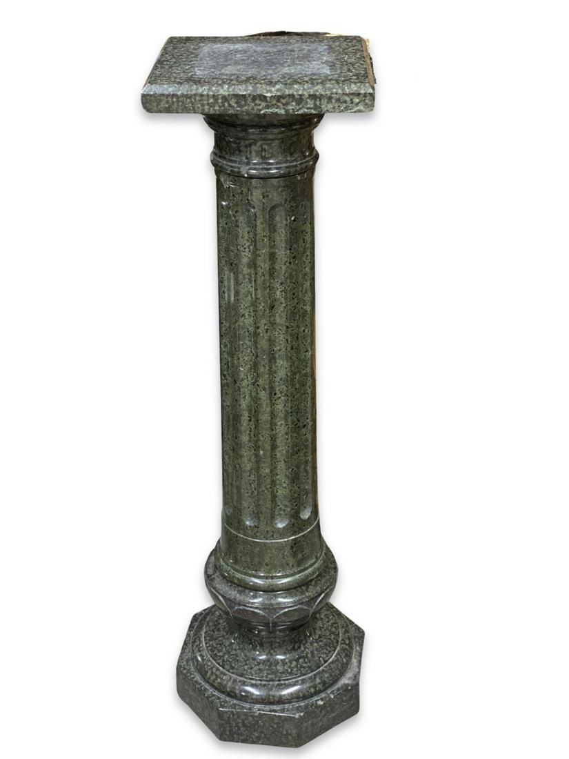 Italian Carved Green Marble Column Pedestal (1 of 3)
