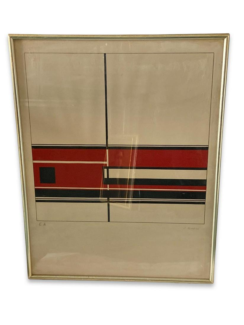 Signed Jean Albert Gorin (French, 1899-1981) Abstract Color Brock Study Lithograph EA Artist Proof (1 of 2)