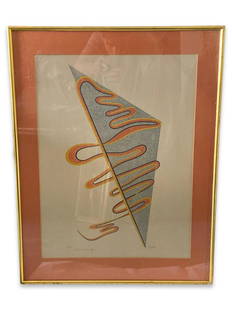 Signed Cesar Domela (Dutch, 1900-1992) Abstract Composition Color Lithograph EA Artist Proof: Signed Cesar Domela (Dutch, 1900-1992) Abstract Composition Color Lithograph EA Artist Proof. Signd lower right, measures H: 24" x W: 18", 4" frame & matte