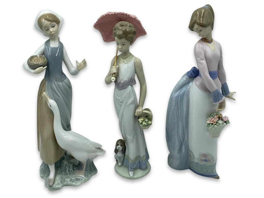 Lot of Three Lladro Porcelain Figurines (1 of 2)