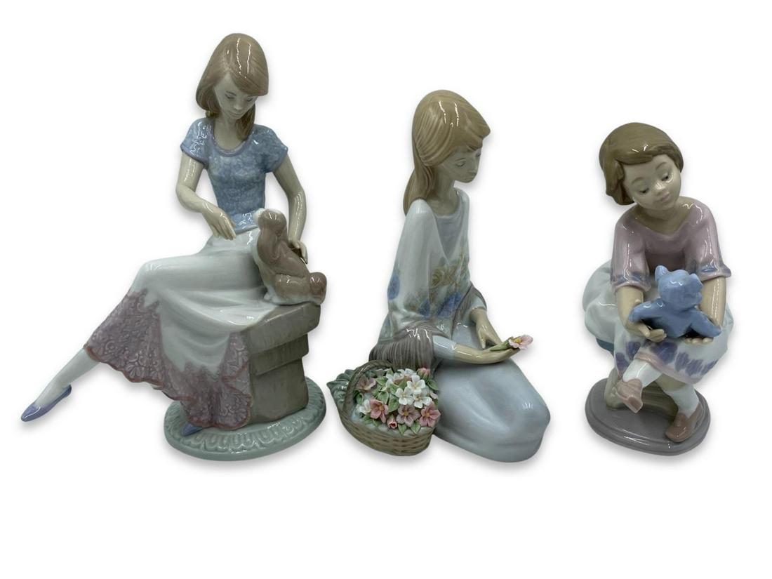Lot of Three Lladro Porcelain Figurines (1 of 2)