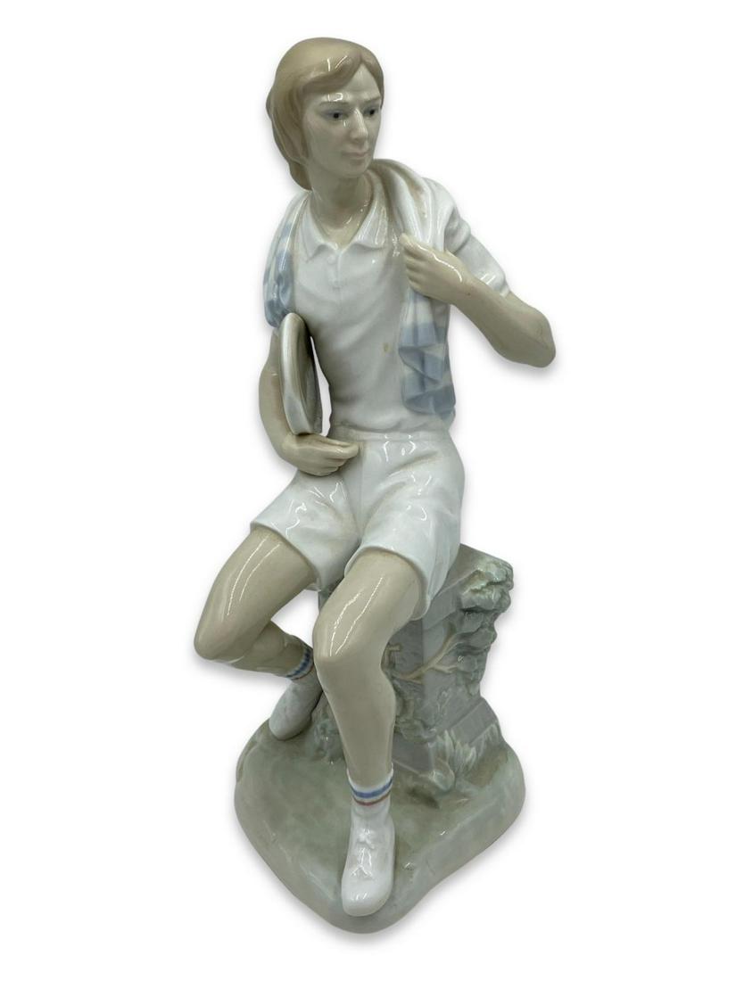Lladro Tennis Player Porcelain Figurine Auction