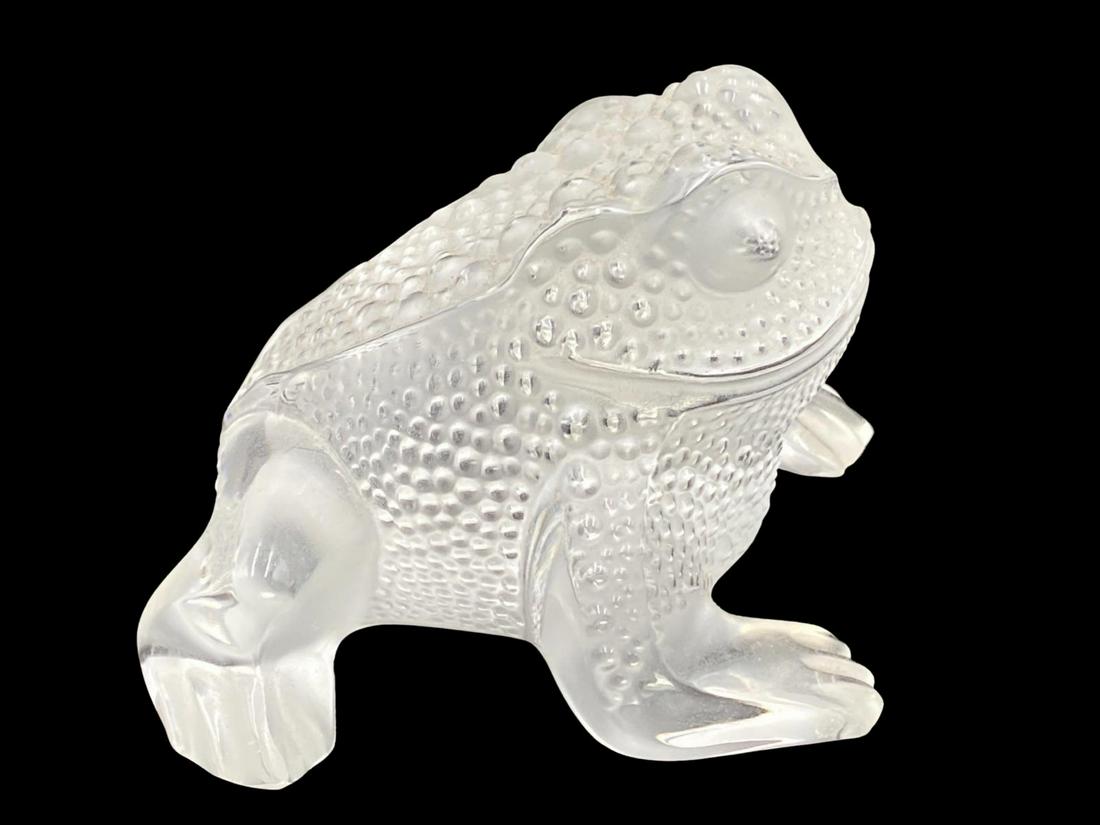 Lalique France Crystal Frog Figurine (1 of 3)