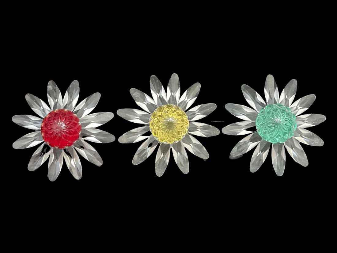 Lot of Three Swarovski Crystal Marguerite Daisies (1 of 1)