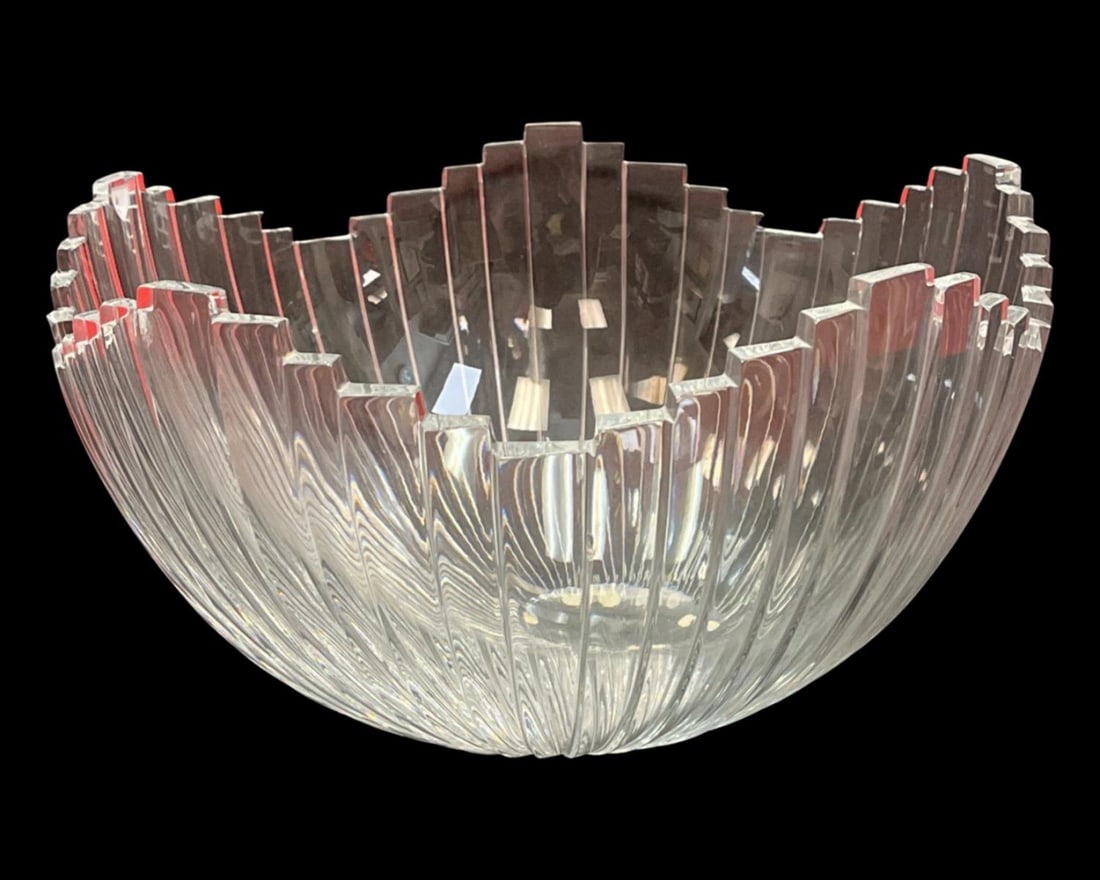 Signed Orrefors Curved Line Crystal Bowl (1 of 3)