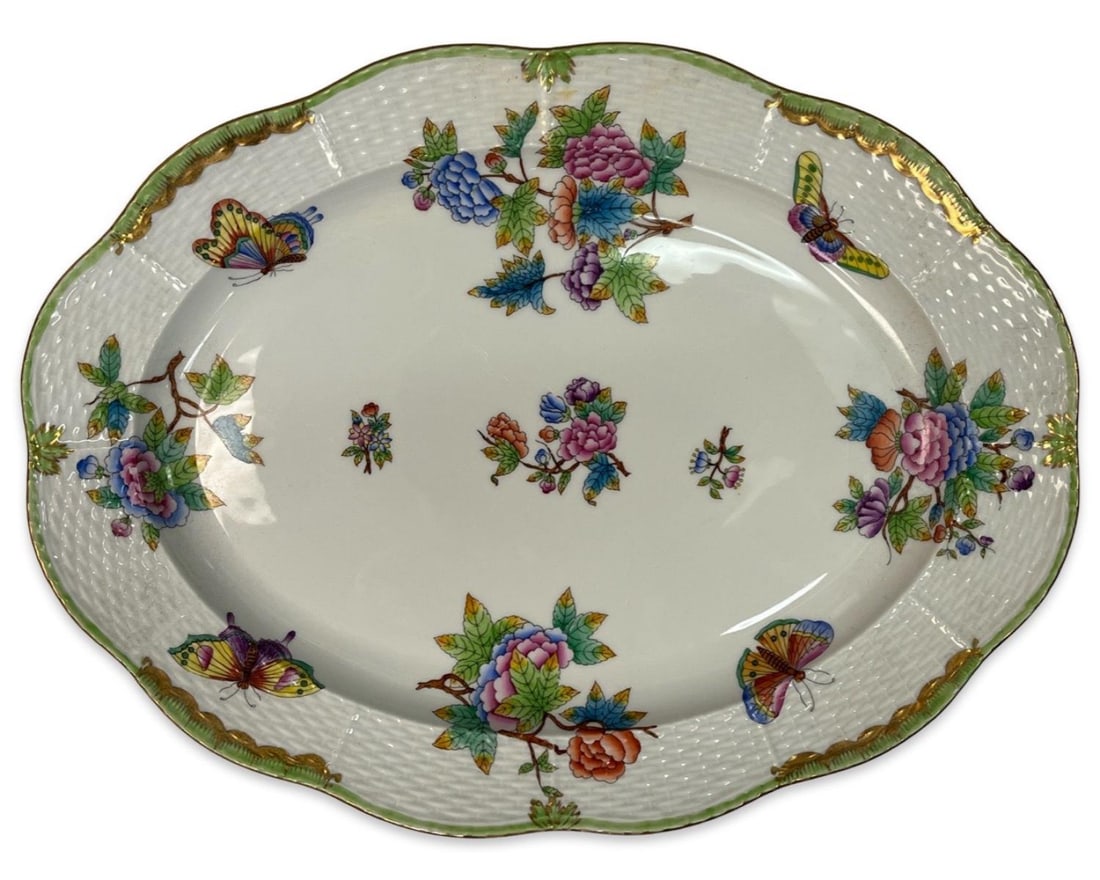 Herend Rothschild Queen Victoria Green Border Platter (1 of 3)