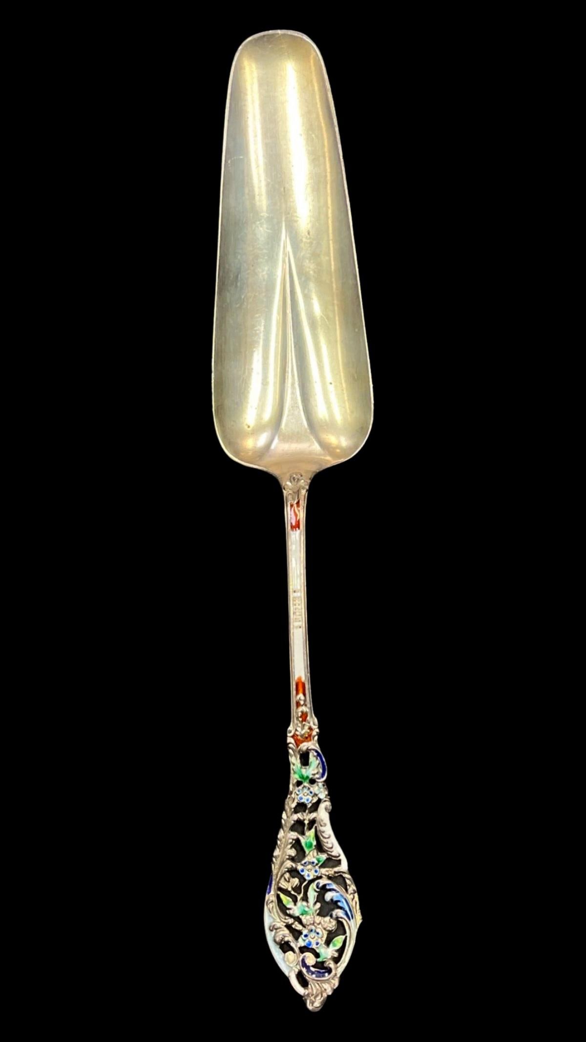 Dominick & Haff Sterling Silver and Enamel Trianon Pierced Jelly Server (1 of 3)