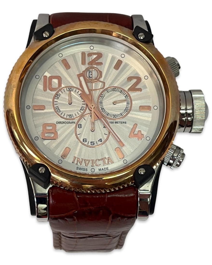 Invicta Pro Diver 1959 Men's Swiss Quartz Watch with Leather Band Model No. 12088: Invicta Pro Diver 1959 Men's Swiss Quartz Watch with Leather Band Model No. 12088