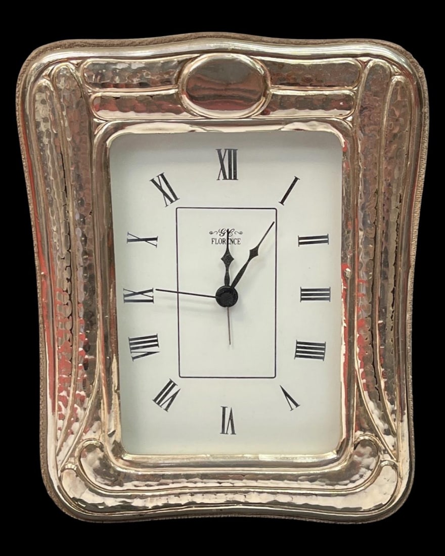 Antique Florence Sterling Silver Desk Clock (1 of 3)