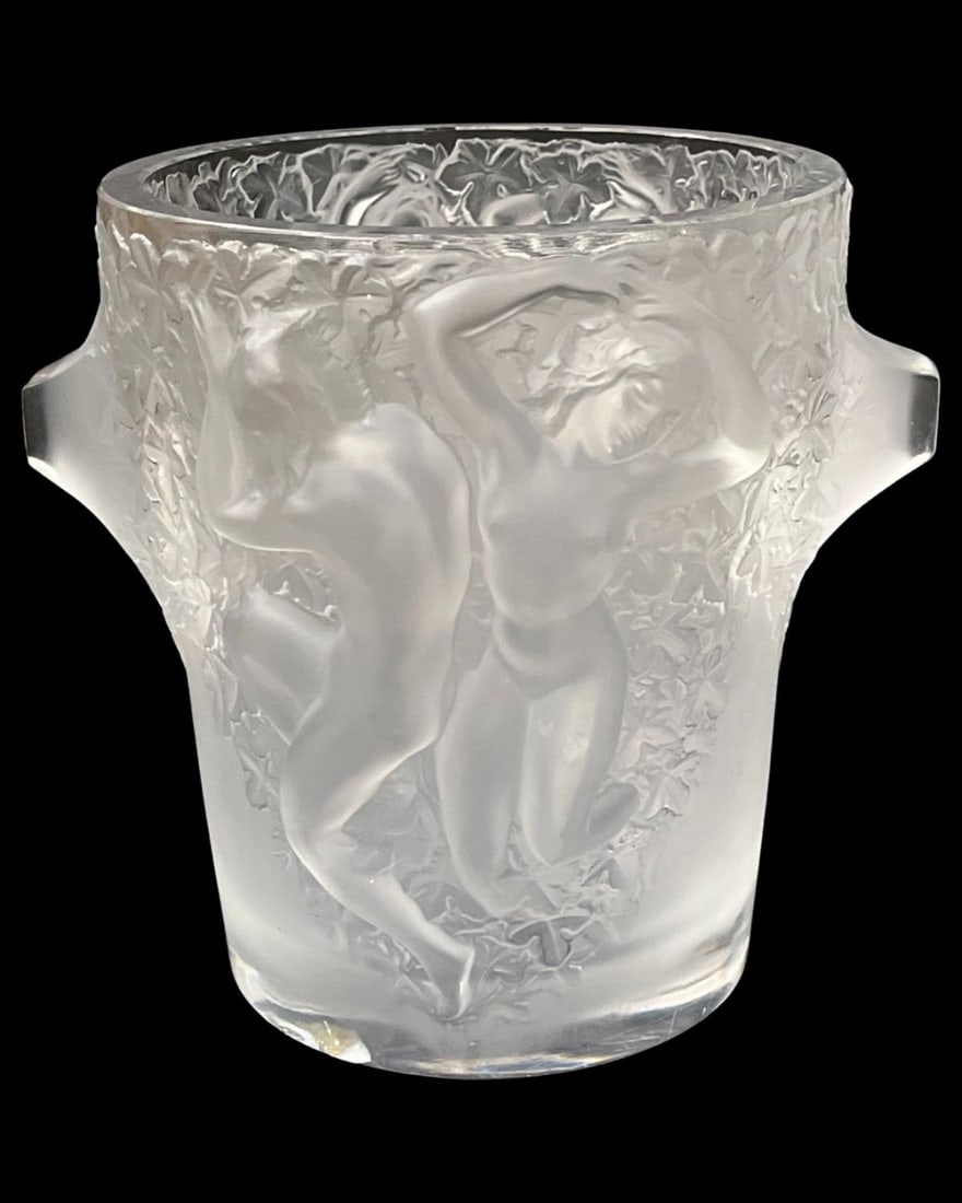 Signed Lalique Frosted Crystal Ganymede Dancing Nudes Champagne Ice Bucket (1 of 4)