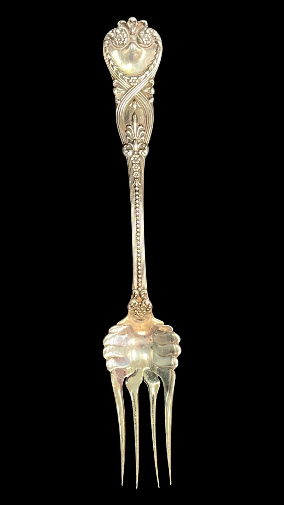 Antique Tiffany & Co Sterling Silver St. James Large Cold Meat Serving Fork (1 of 4)