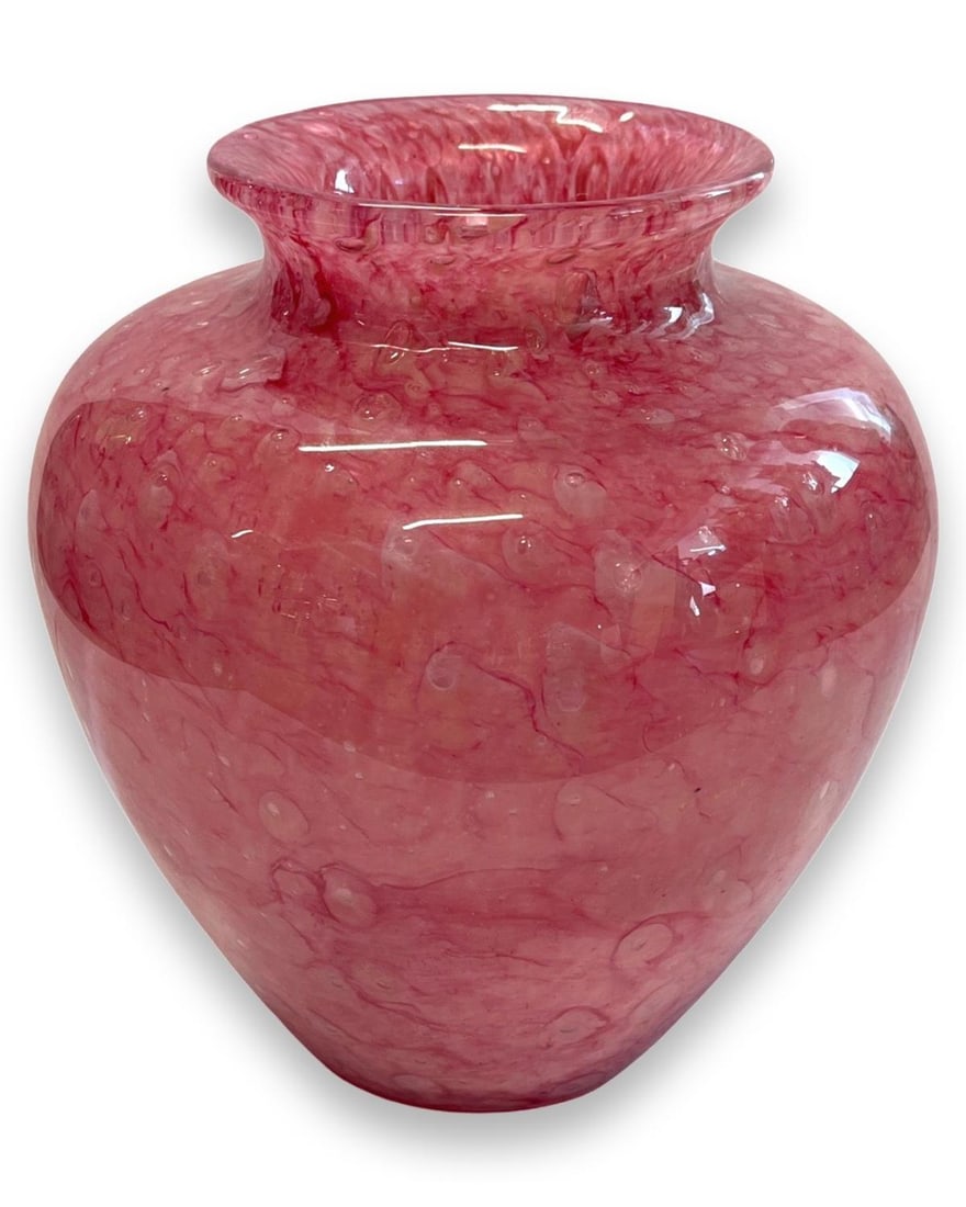Steuben Frederick Carder Cluthra Vase in Pink Rose Shape 2683 (1 of 2)
