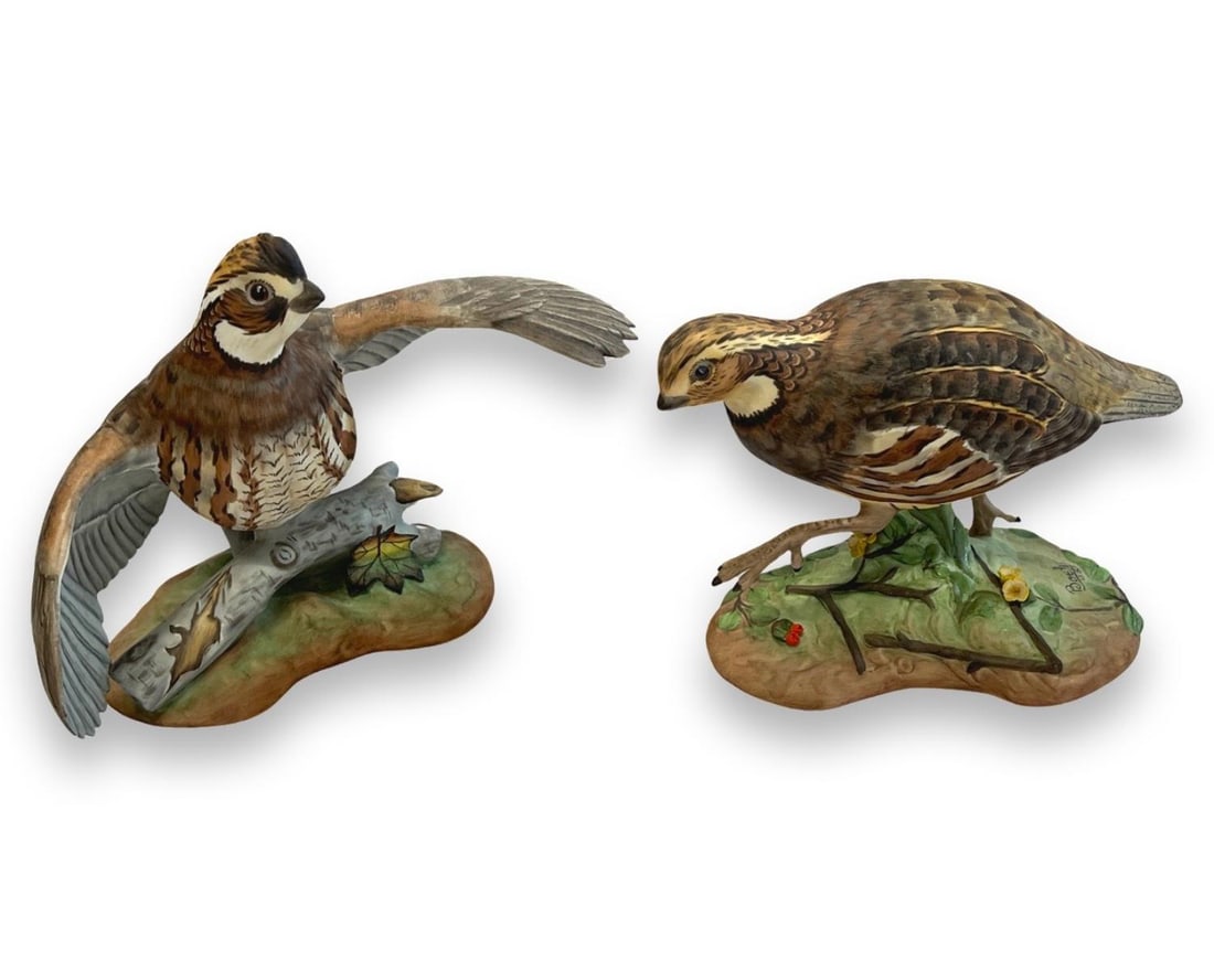 Pair of Boehm Porcelain Limited Edition Bob White Quail Figurines (1 of 3)