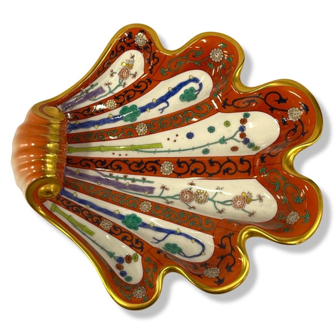 Herend Porcelain Red Dynasty Godollo Shell Dish (1 of 2)