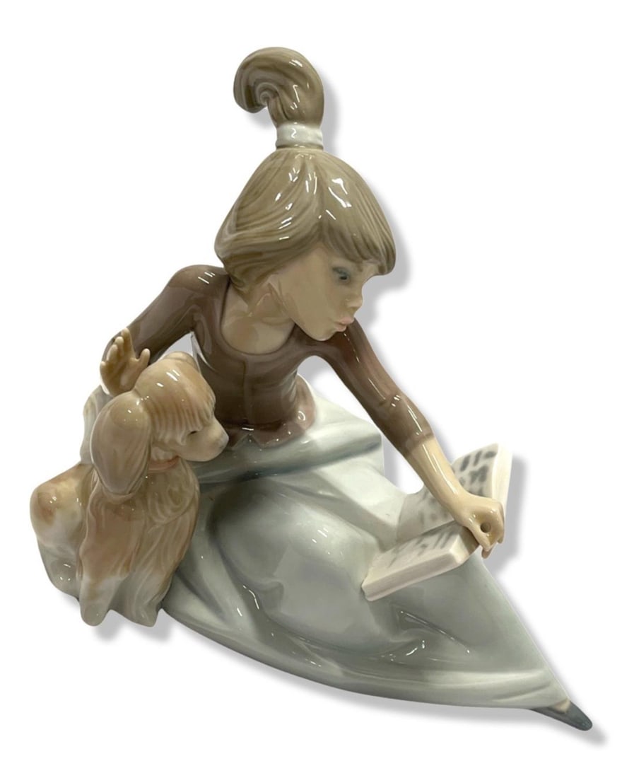 Lladro #5475 A Lesson Shared Porcelain Figurines (1 of 2)