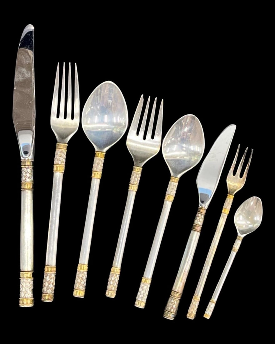Golden aegean weave clearance sterling silver flatware