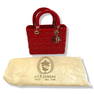 Christian Dior Lady Dior Bag Cannage Quilt Patent Exterior Color Red, Interior Color Red, Exterior