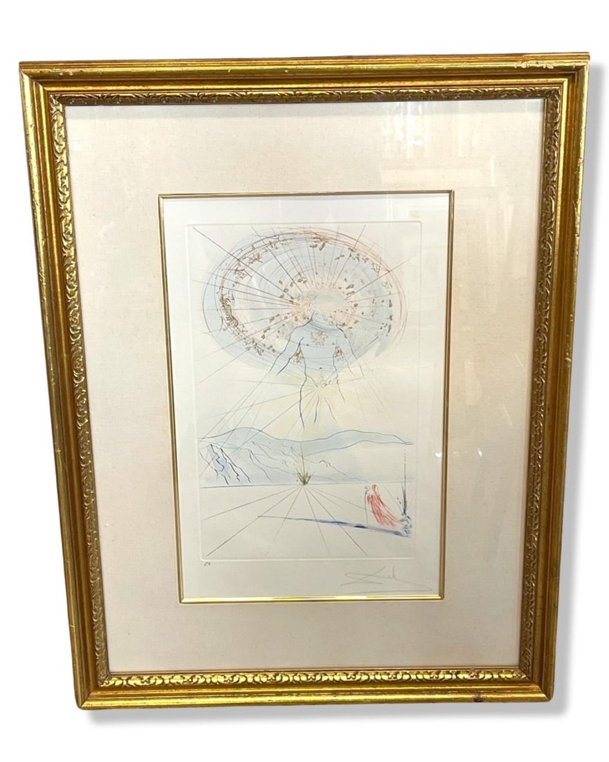 Signed Salvador Dali (1904-1989) Lithograph in Color The Voice of My Beloved (1 of 3)