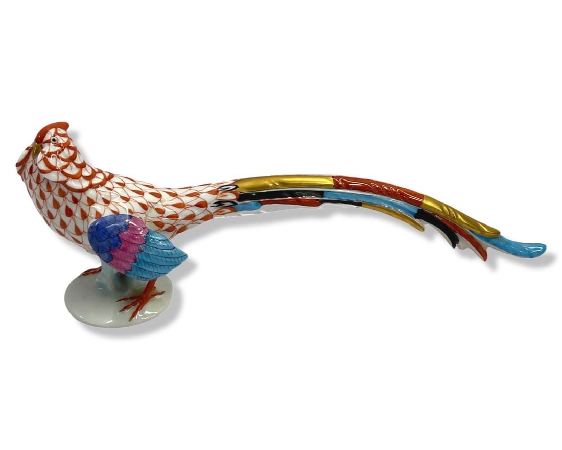 Herend Hungary Hand Painted Porcelain Fishnet Pheasant Figure (1 of 3)