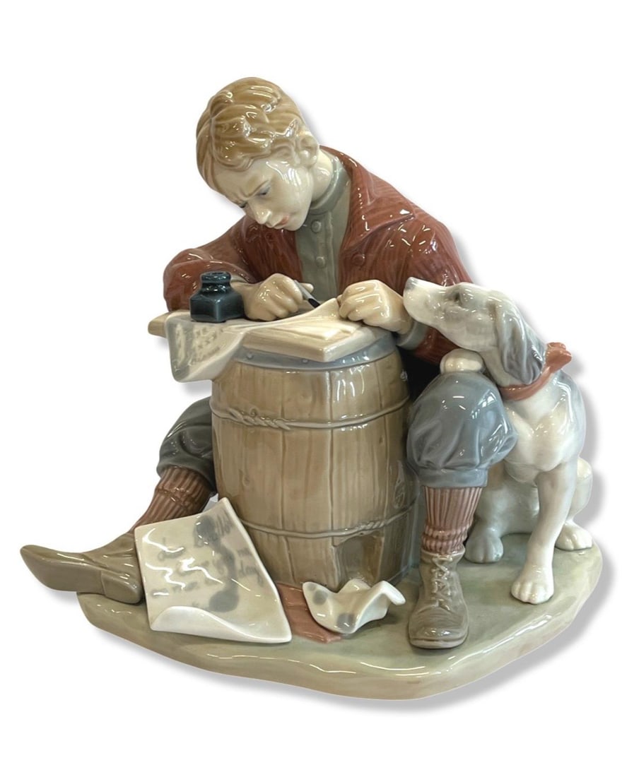 Lladro #1406 Love Letter Rockwell Porcelain Figurines: Lladro #1406 Love Letter Rockwell Porcelain Figurines measures H: 7 1/2"